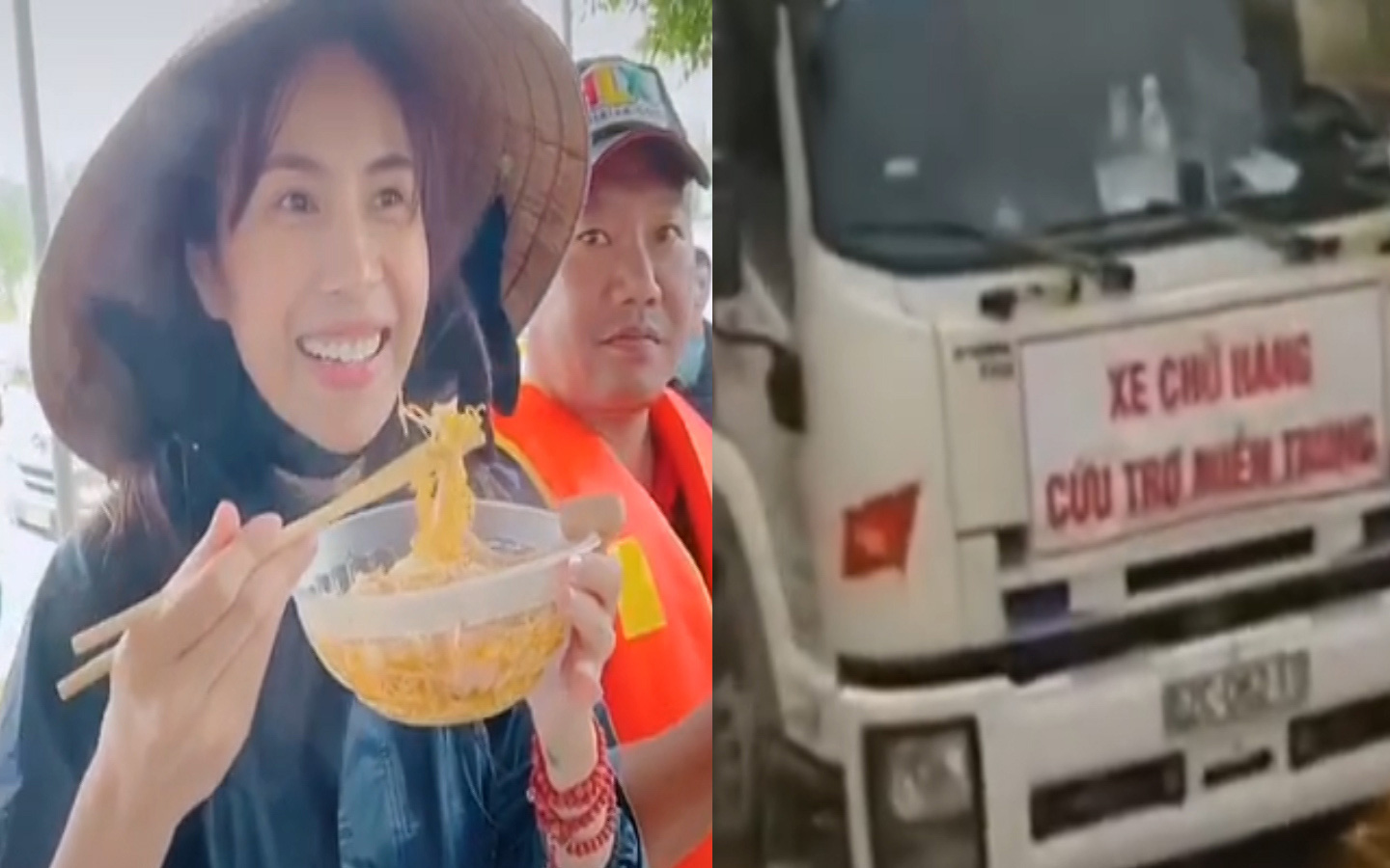 Clip nóng hôm nay: Ấm lòng cảnh đoàn xe đi cứu trợ và bữa ăn "ngon nhất" của Thủy Tiên ở miền Trung