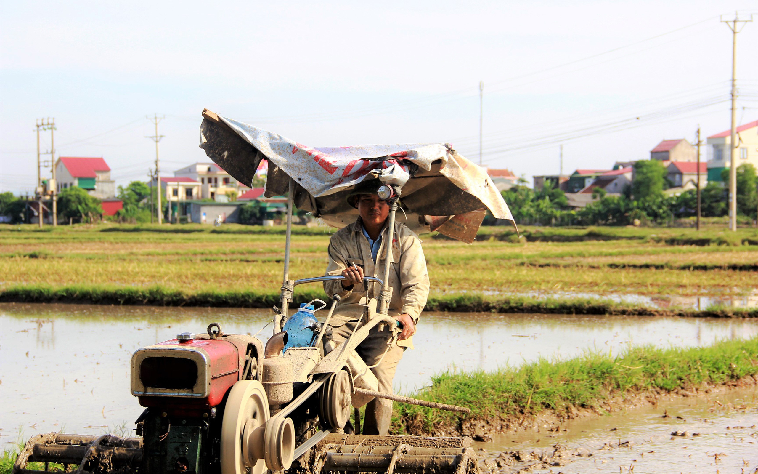 Nắng "như thiêu như đốt", nông dân Hà Tĩnh vẫn buộc phải ra đồng làm việc cho kịp mùa vụ