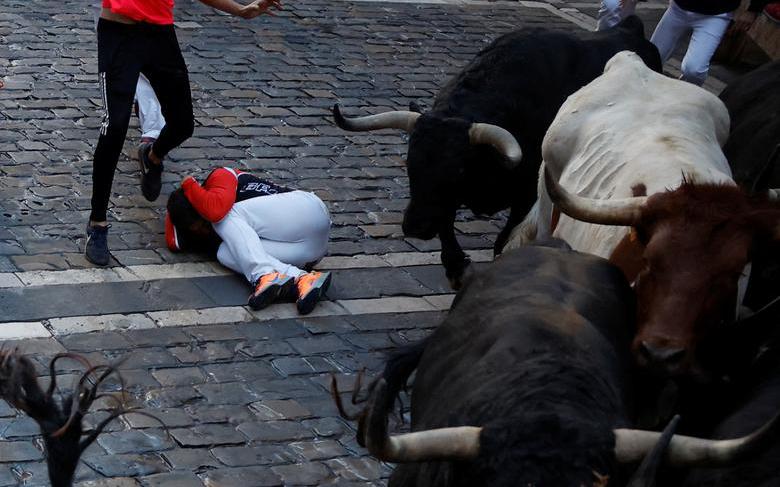 Hình ảnh Tây Ban Nha mở lại lễ hội đua với bò tót, mỗi con nặng nửa tấn
