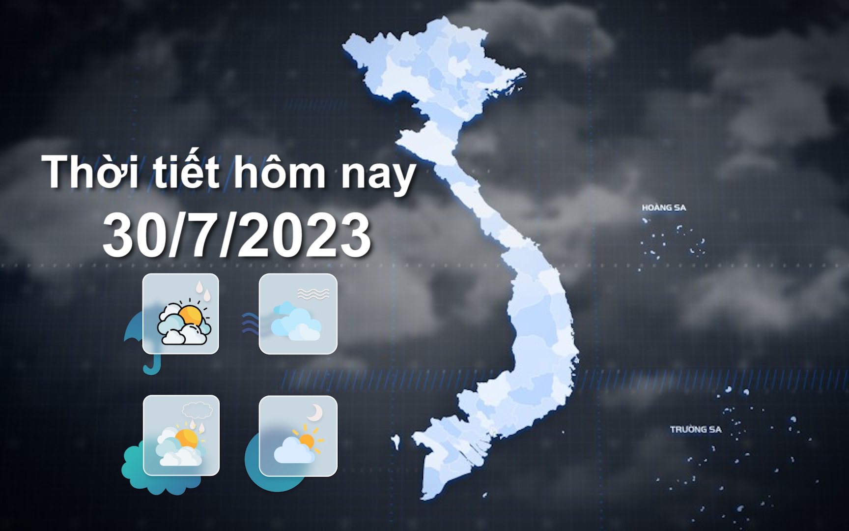 Thời tiết hôm nay 30/7/2023: Nhiều khu vực trên cả nước có mưa