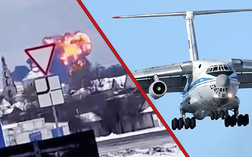 Ảnh thế giới 7 ngày qua: Máy bay IL-76 của Nga rơi, phát nổ và cảnh người Palestine chạy trốn