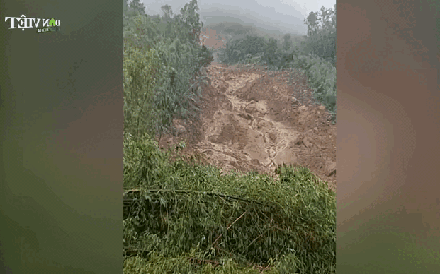 Video: Hàng ngàn tấn đất đá rơi từ đỉnh núi Cấm 300m, khẩn cấp sơ tán dân