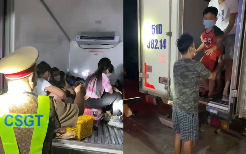 Video: Phát hiện 15 người lớn và trẻ em trong thùng xe đông lạnh 'thông chốt'