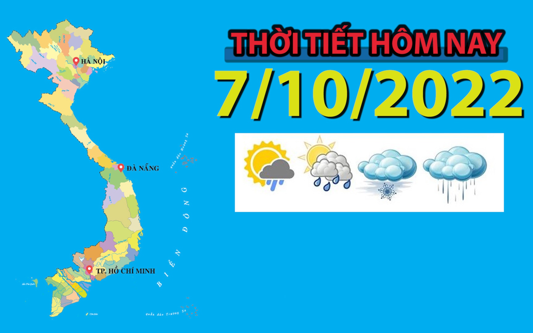 Thời tiết hôm nay 7/10/2022: Khu vực Tây Nguyên, Tây Nam Bộ mưa dông xuất hiện rải rác