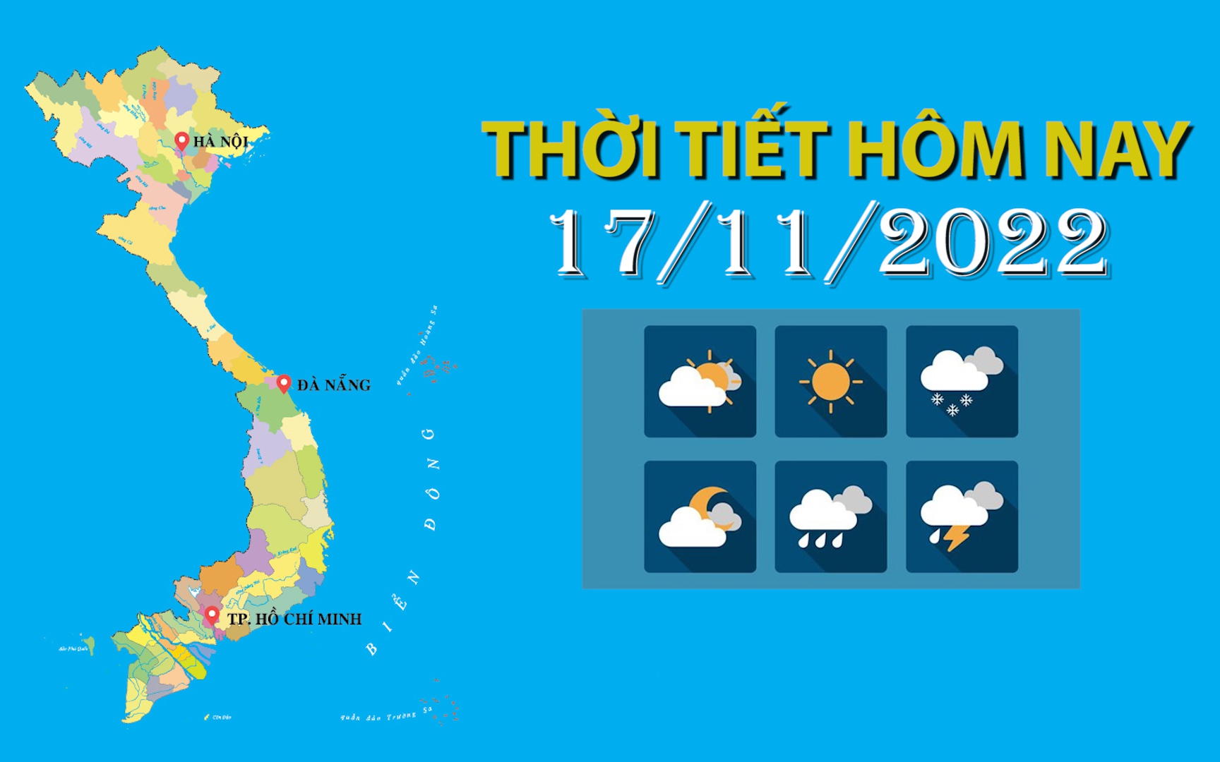 Thời tiết hôm nay 17/11/2022: Nam Bộ chiều tối có mưa rào và dông rải rác