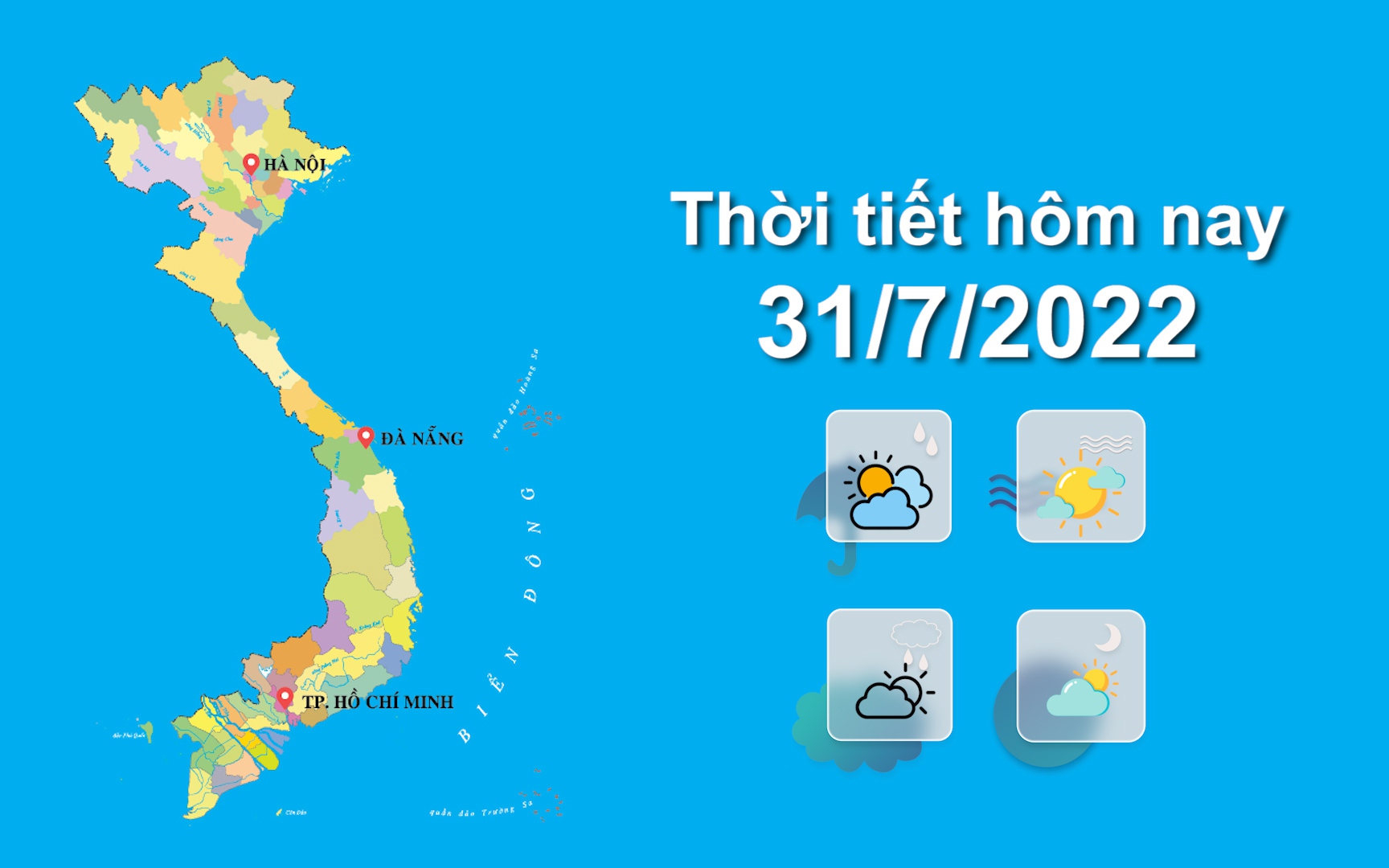 Thời tiết hôm nay 31/7/2022: Hà Nội mưa có to kèm lốc sét và gió giật mạnh