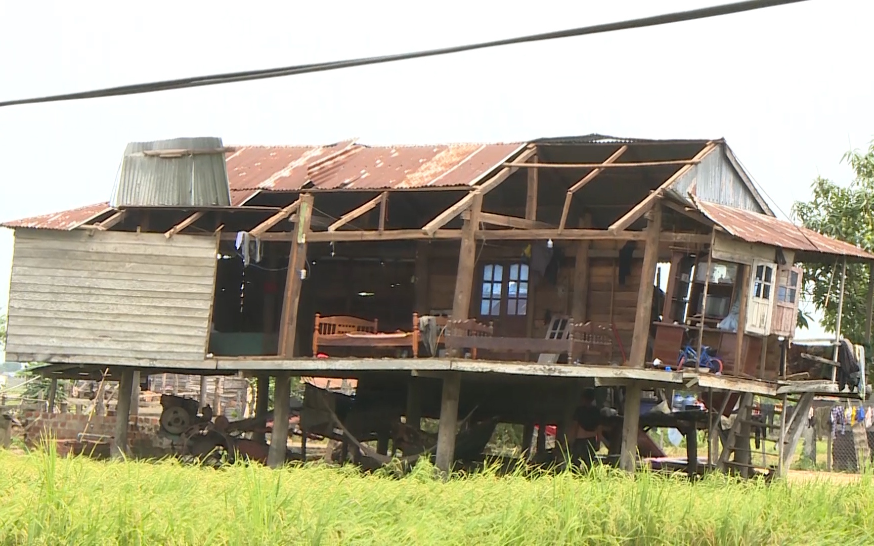 Giông lốc tại Gia Lai làm tốc mái hàng trăm nhà dân, thiệt hại hàng trăm héc ta cây trồng