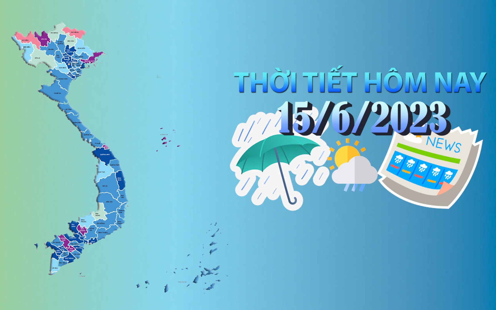 Thời tiết hôm nay 15/6/2023: Bắc Bộ và Thanh Hóa có mưa vừa, mưa to